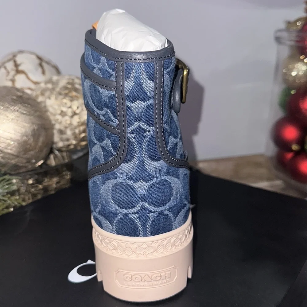 Coach denim signature monogram boots - Picture 2 of 4